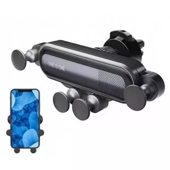 WoW O4 Octopus 4-Point Gravity Auto Fix Car Air Vent Grill Smartphone Holder (6.5 max) Black