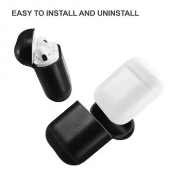 Evelatus Apple AirPods Leder-Schutzhülle Schwarz