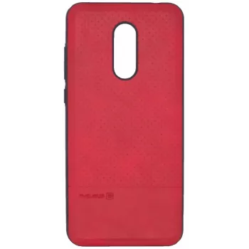 Evelatus Xiaomi Redmi 5 Plus TPU Case 1 mit Metallplatte (kompatibel mit magnetischer Handyhalterung) Rot