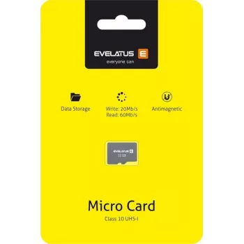 Evelatus Universal Micro SD Card 32GB 3.0 EMC01 Read 60MB/s Write 20MB/s