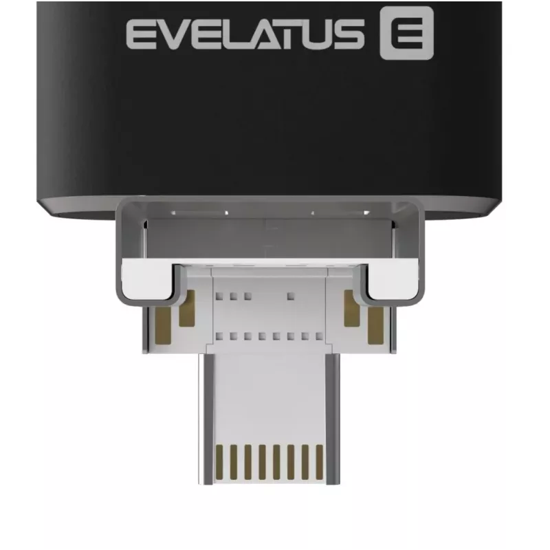 Evelatus USB Flash 4in1 64GB EFD03 (USB, Micro, Type C und iPhone) Schwarz