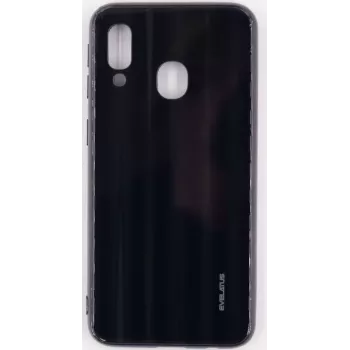 Evelatus Samsung A40 Water Ripple Full Color Electroplating Tempered Glass Screen Protector Black