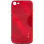 Evelatus Apple iPhone 7/8/SE 2020/SE 2022 Water Ripple Full Color Electroplating Tempered Glass Case Red