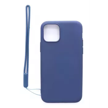 Evelatus Apple iPhone 11 Pro Soft Touch Silikonhülle mit Trageband Dunkelblau
