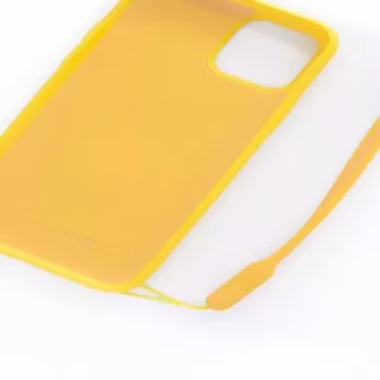 Evelatus Apple iPhone 11 Pro Soft Touch Silikonhülle mit Trageband Gelb