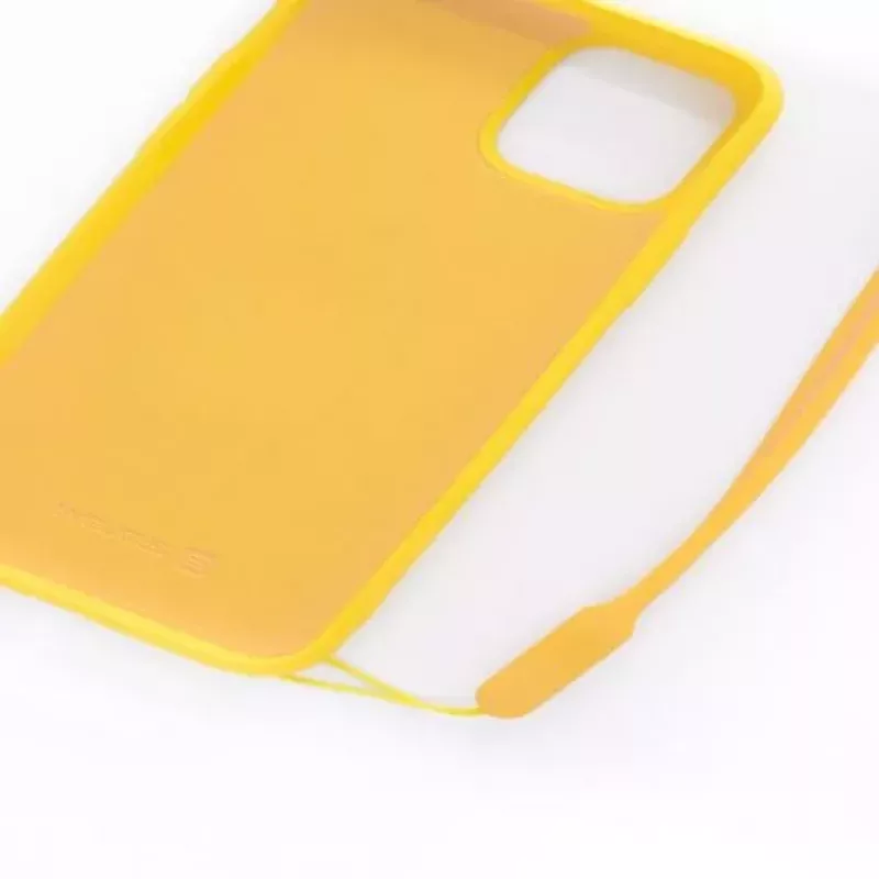 Evelatus Apple iPhone 11 Pro Soft Touch Silikonhülle mit Trageband Gelb