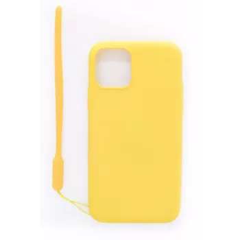 Evelatus Apple iPhone 11 Pro Soft Touch Silikonhülle mit Trageband Gelb