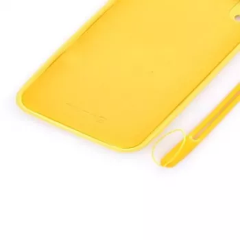 Evelatus Apple iPhone XR Soft Touch Silikonhülle mit Band Gelb