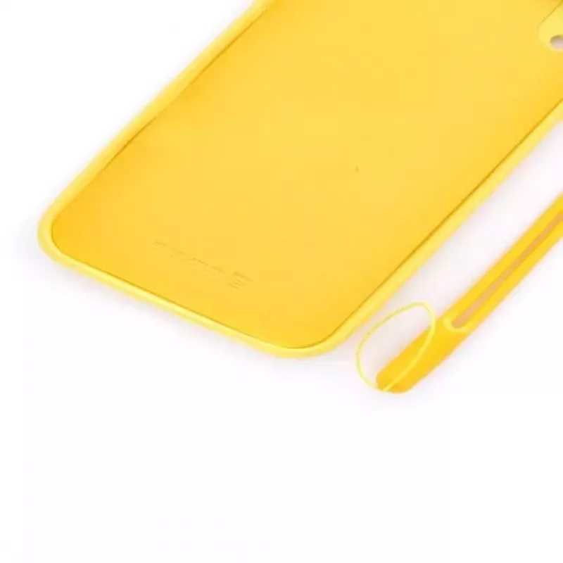 Evelatus Apple iPhone XR Soft Touch Silikonhülle mit Band Gelb