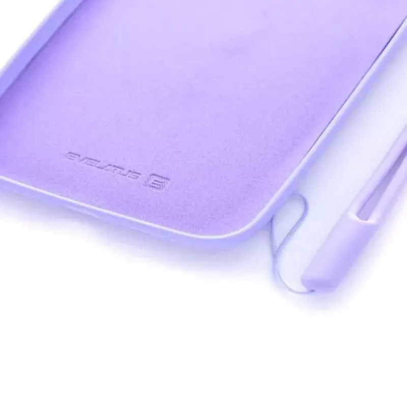 Evelatus Apple iPhone XR Soft Touch Silikonhülle mit Band Lila