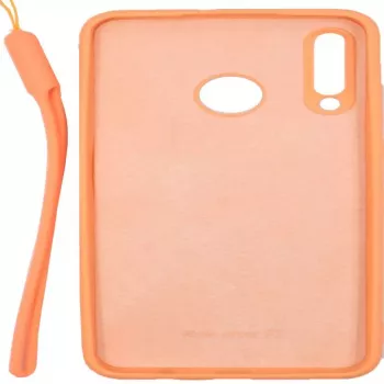 Evelatus Huawei P30 Lite Soft Touch Silikonhülle mit Trageband Pink