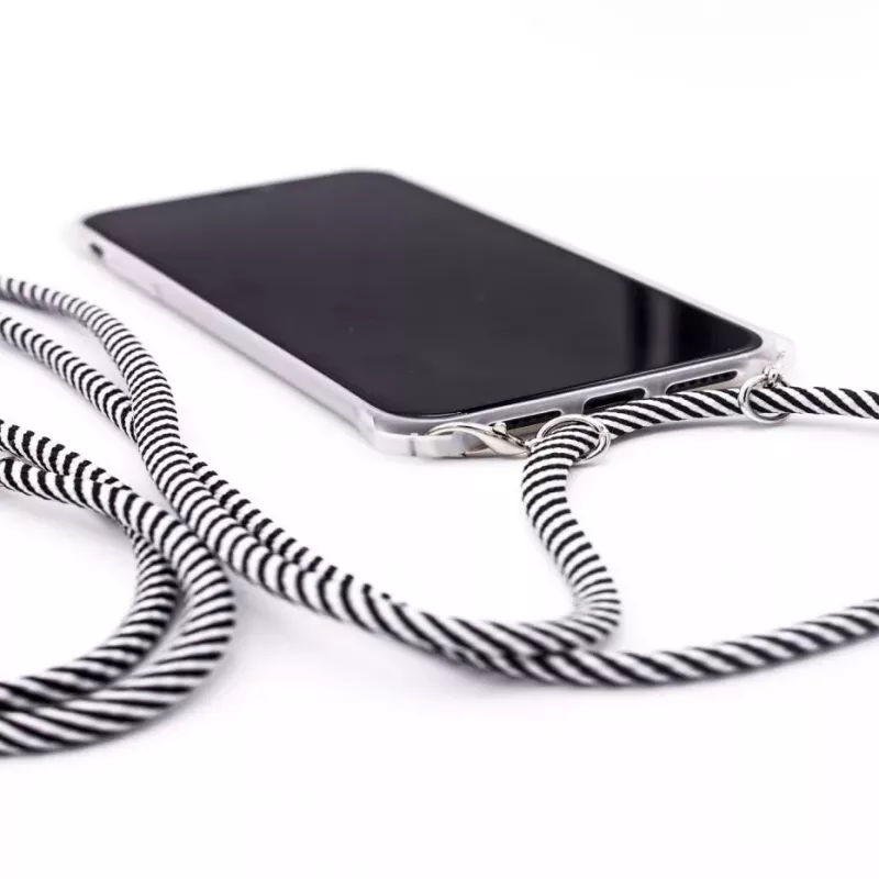 Evelatus Samsung Galaxy S10 Case mit Band Schwarz Streifen Transparent