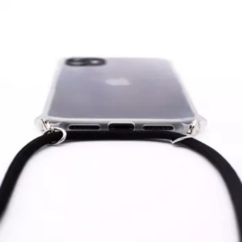 Evelatus Apple iPhone 11 Pro Max Hülle mit Band Schwarz Transparent