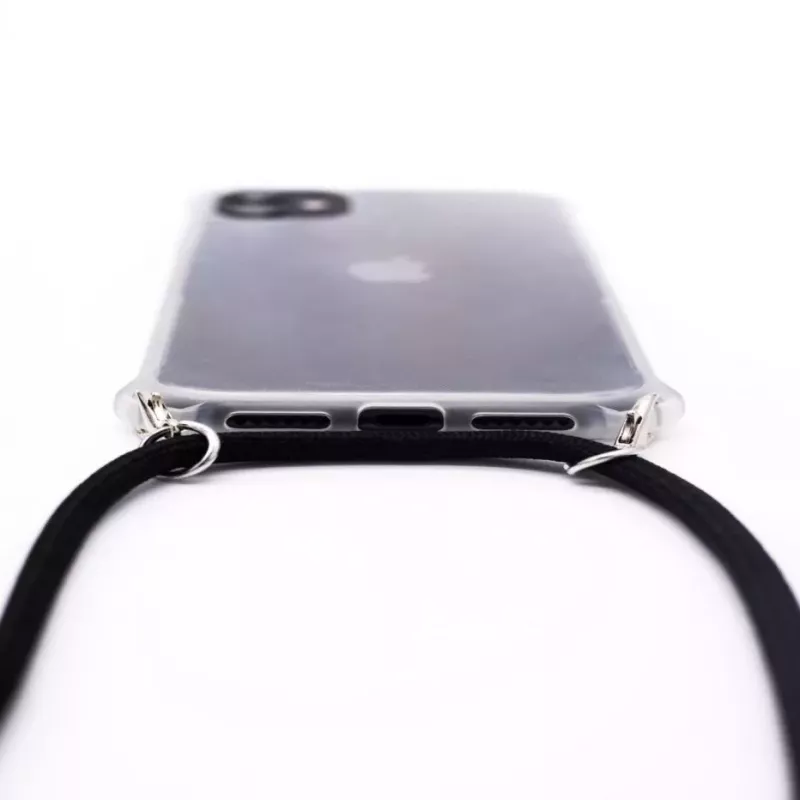 Evelatus Apple iPhone 11 Pro Max Hülle mit Band Schwarz Transparent