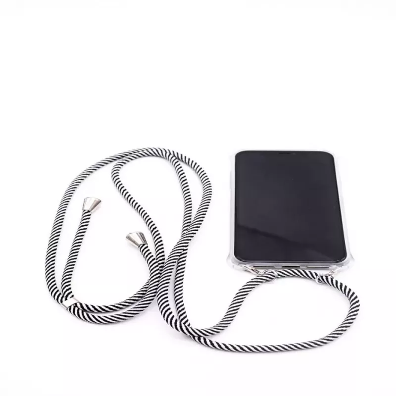Evelatus Apple iPhone 11 Pro Max Hülle mit Band Schwarz Streifen Transparent