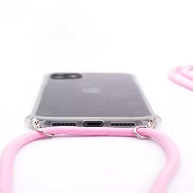 Evelatus Apple iPhone XR Hülle mit Band Pink Transparent