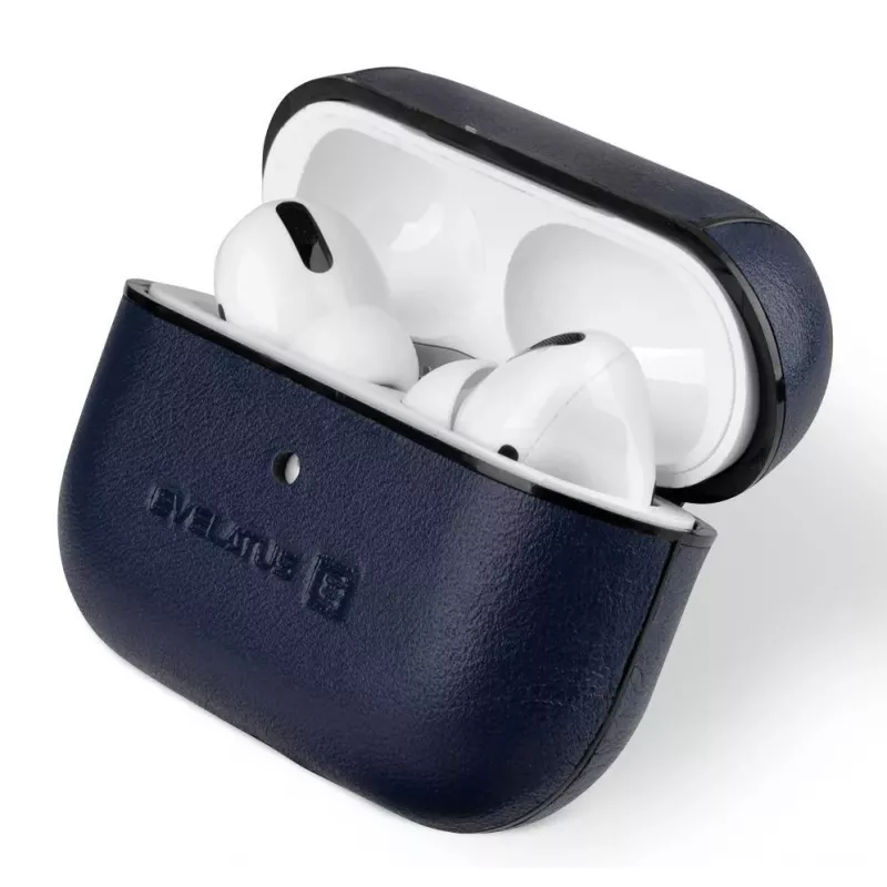 Evelatus Apple AirPods Pro Leder-Schutzhülle Dunkelblau