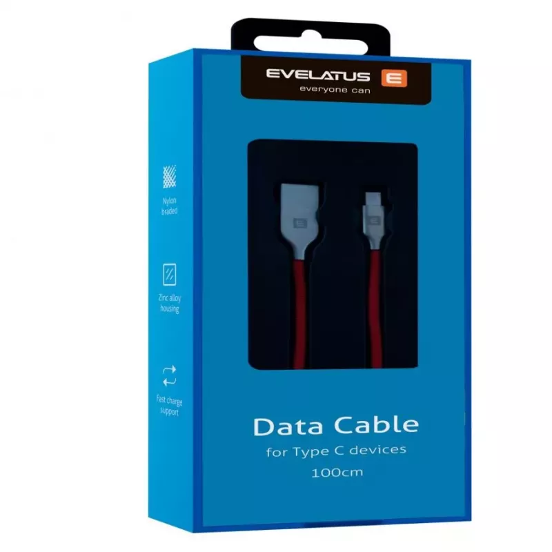 Evelatus Datenkabel für Type-C-Geräte TPC06 1m Rot