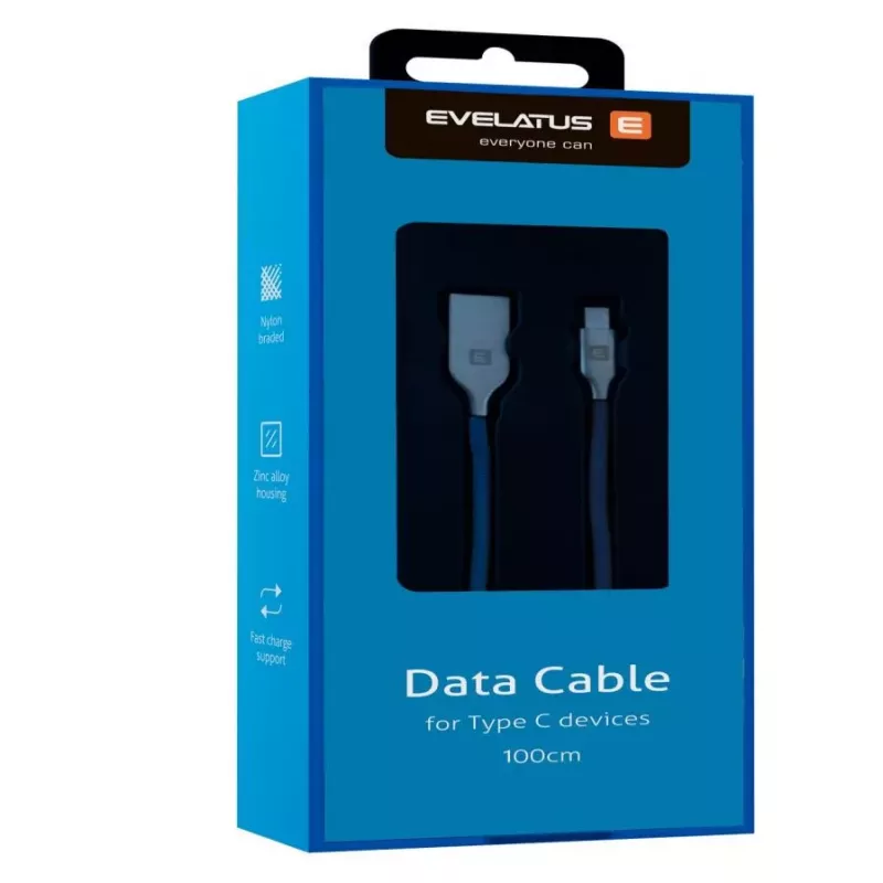 Evelatus Datenkabel für USB-C-Geräte TPC06 1m Blau