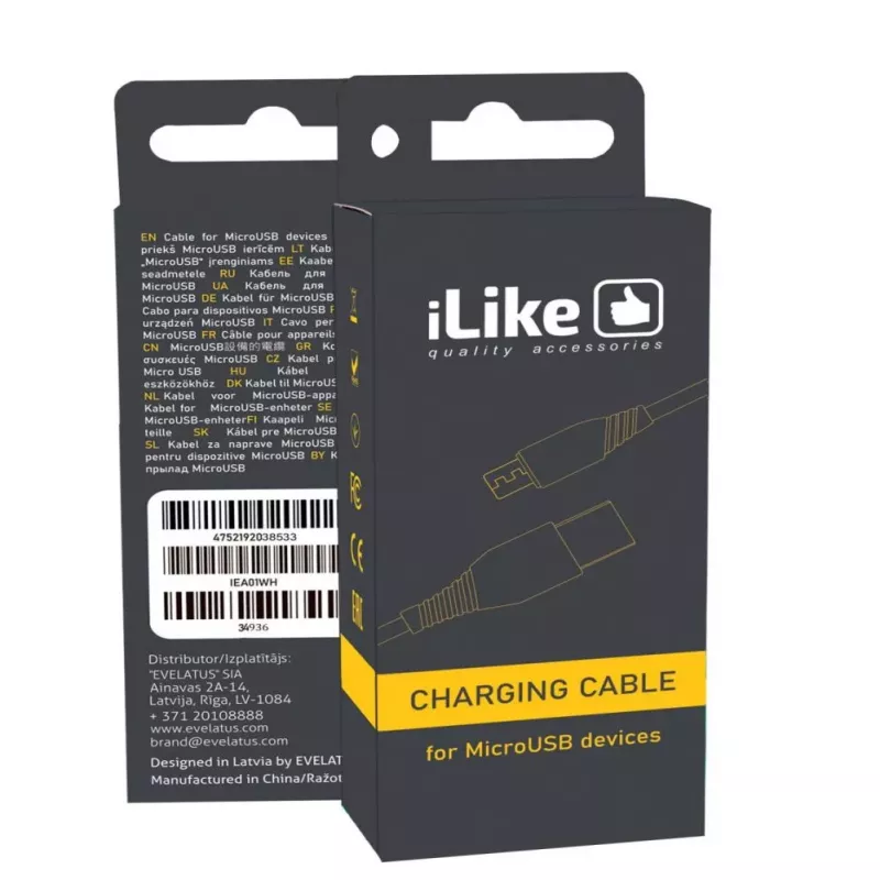 iLike Ladekabel für MicroUSB ICM01 Schwarz