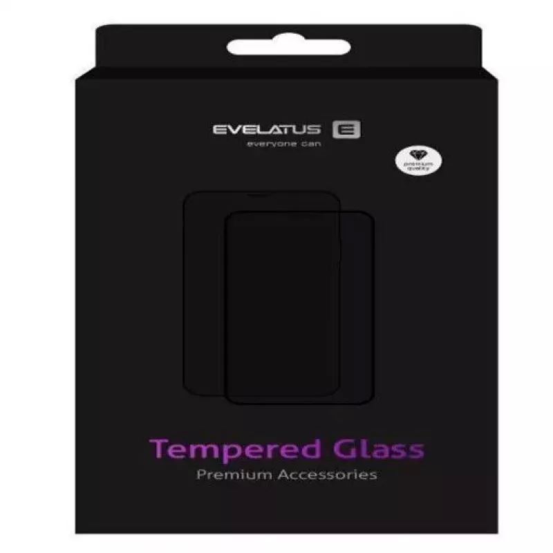 Evelatus Displayschutzfolie für Huawei P40 lite, 0,33mm flaches gehärtetes Glas, klar, Japan-Kleber, antistatisch