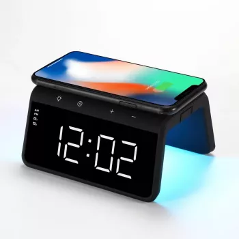Evelatus Wireless Charging Clock WCC01BK Schwarz