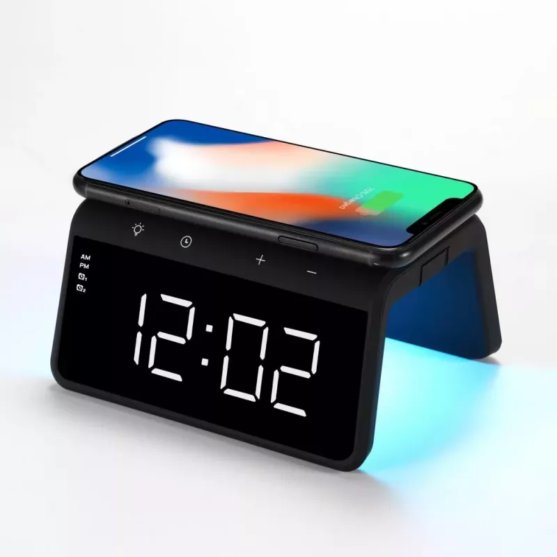 Evelatus Wireless Charging Clock WCC01BK Schwarz