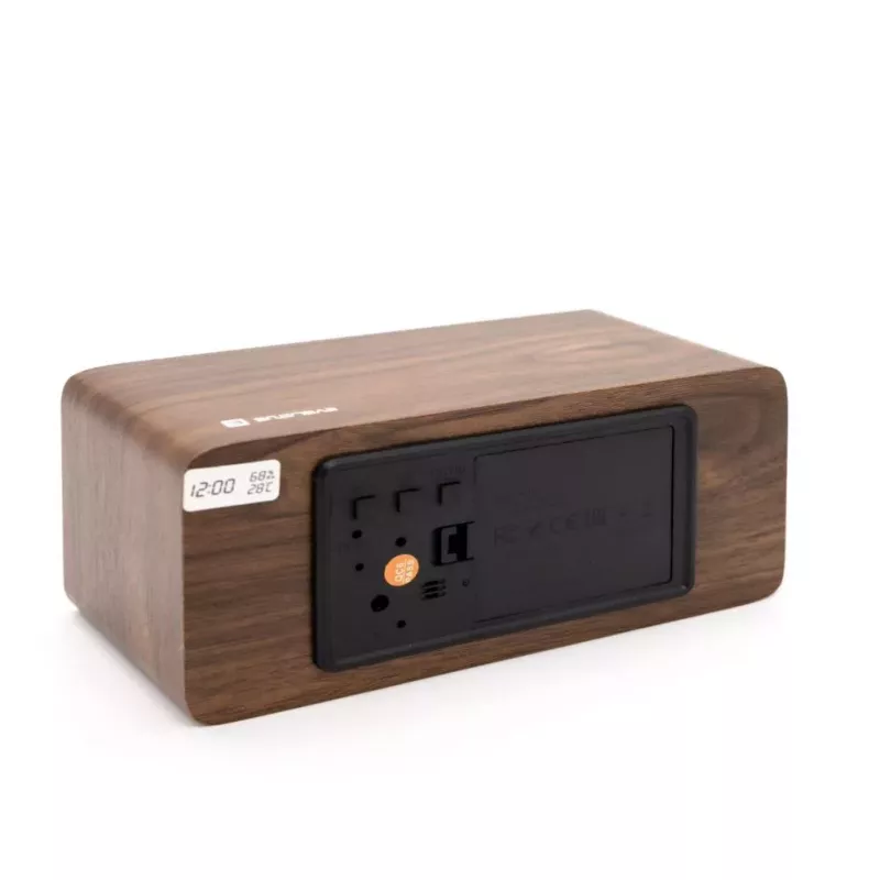 Evelatus Multifunktionsuhr EMC01 Holz - LED Digitalwecker mit Temperatur- und Feuchtigkeitsanzeige