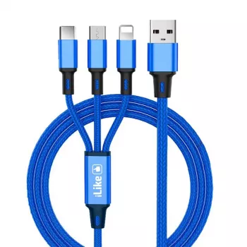 iLike Ladekabel 3 in 1 CCI02 Blau