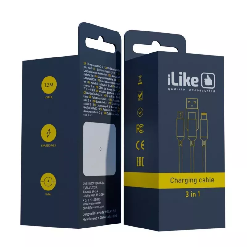 iLike Ladekabel 3 in 1 CCI02 Rot