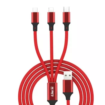 iLike Ladekabel 3 in 1 CCI02 Rot