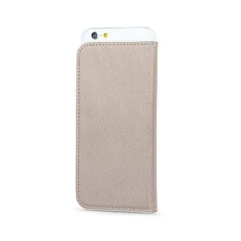 iLike Universal Magnet Case für 5,5-5,7 Zoll Smartphones, Flip Wallet mit Kartenfächern und Standfuß, Gold