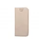 iLike Universal Magnet Case für 5,5-5,7 Zoll Smartphones, Flip Wallet mit Kartenfächern und Standfuß, Gold