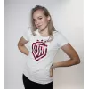 Dinamo Damen-T-Shirt L DINAMO mit rotem Metallic-Druck Weiß