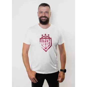 Dinamo Herren T-Shirt XL «DINAMO» mit rotem Metallic-Druck Weiß