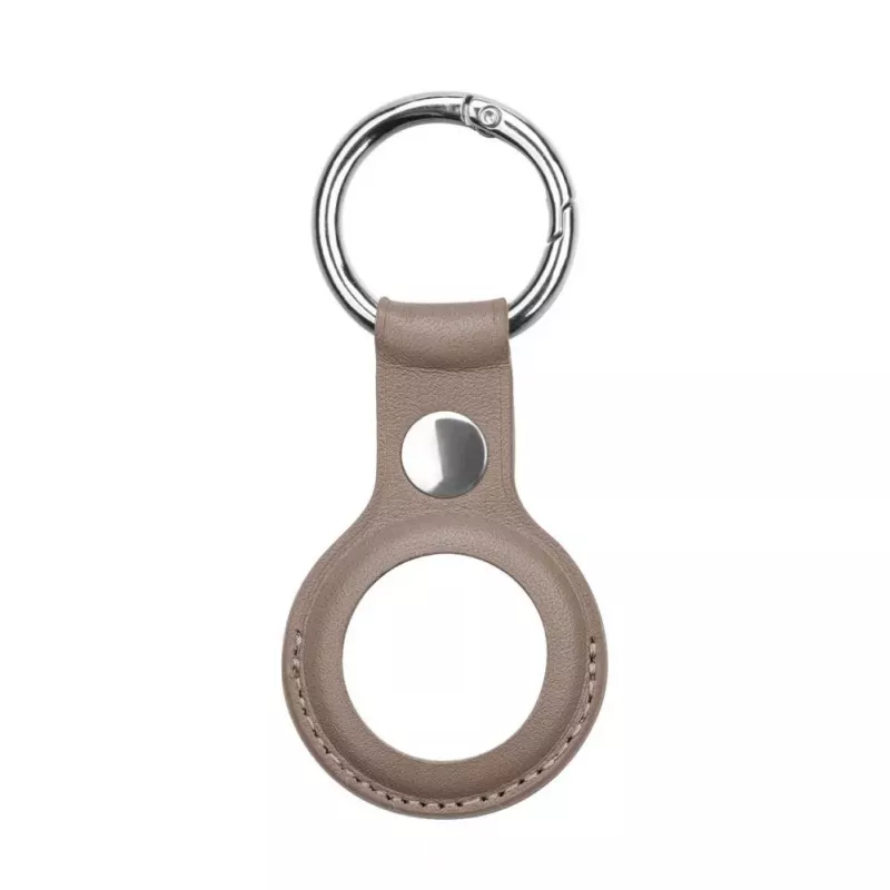 iLike AirTag PU-Leder Schlüsselring Schlüsselanhänger-Etui Dunkelbraun
