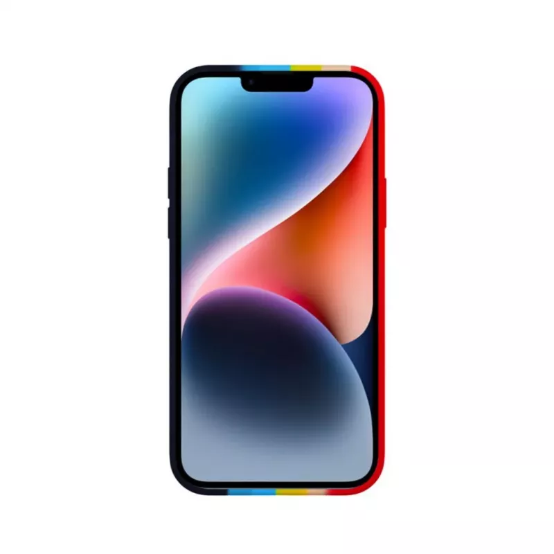 Evelatus Apple iPhone 14 Silikonhülle Mehrfarbig Regenbogen