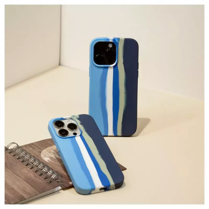 Evelatus Apple iPhone 14 Pro Silikonhülle Mehrfarbig Blau