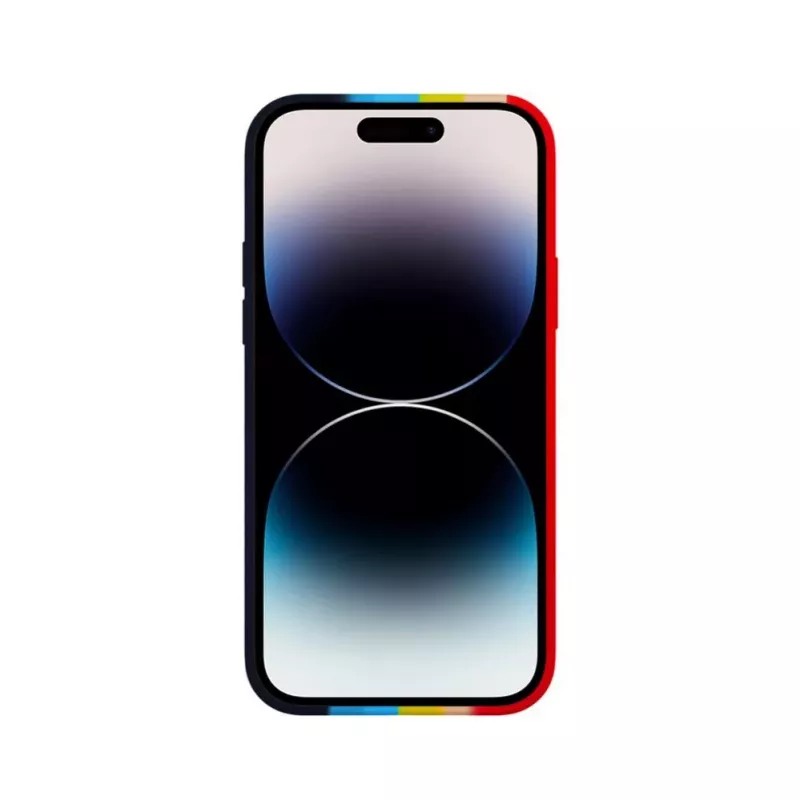 Evelatus Apple iPhone 14 Pro Max Silikonhülle Mehrfarbig Regenbogen