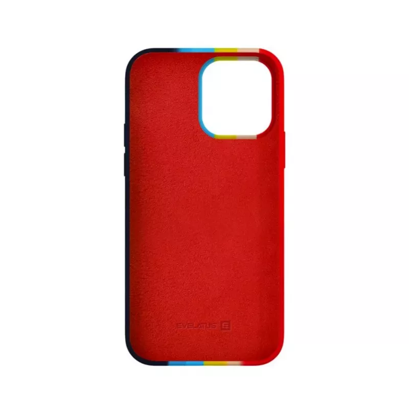 Evelatus Apple iPhone 14 Pro Max Silikonhülle Mehrfarbig Regenbogen