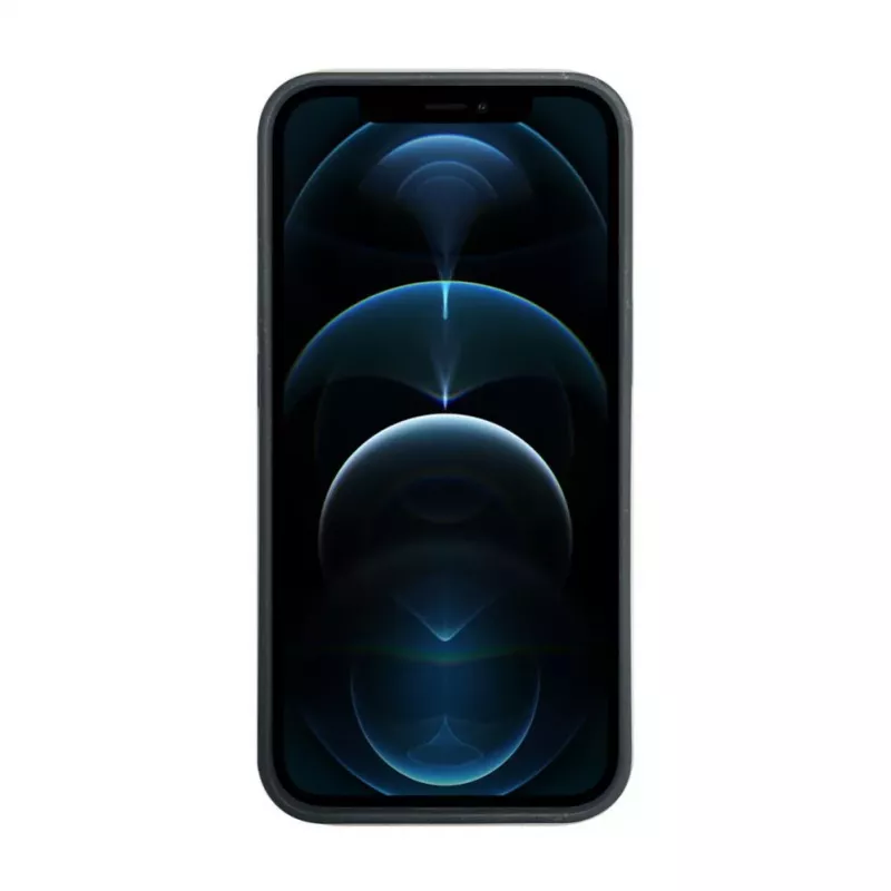 iLike Apple iPhone 12 / 12 Pro Silikon-Kunststoff-Hülle Eco Print Design Schwarz