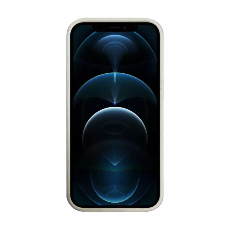 iLike Apple iPhone 12 Pro Max Silikonhülle Eco Print Design Weiß