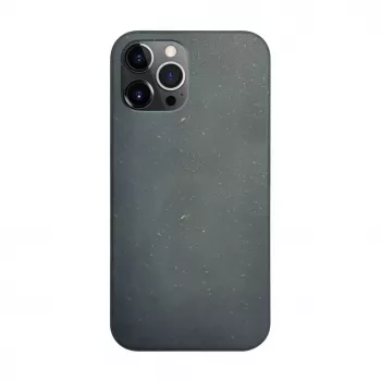 iLike Apple iPhone 12 Pro Max Silikon-Kunststoff-Hülle Eco Print Design Schwarz