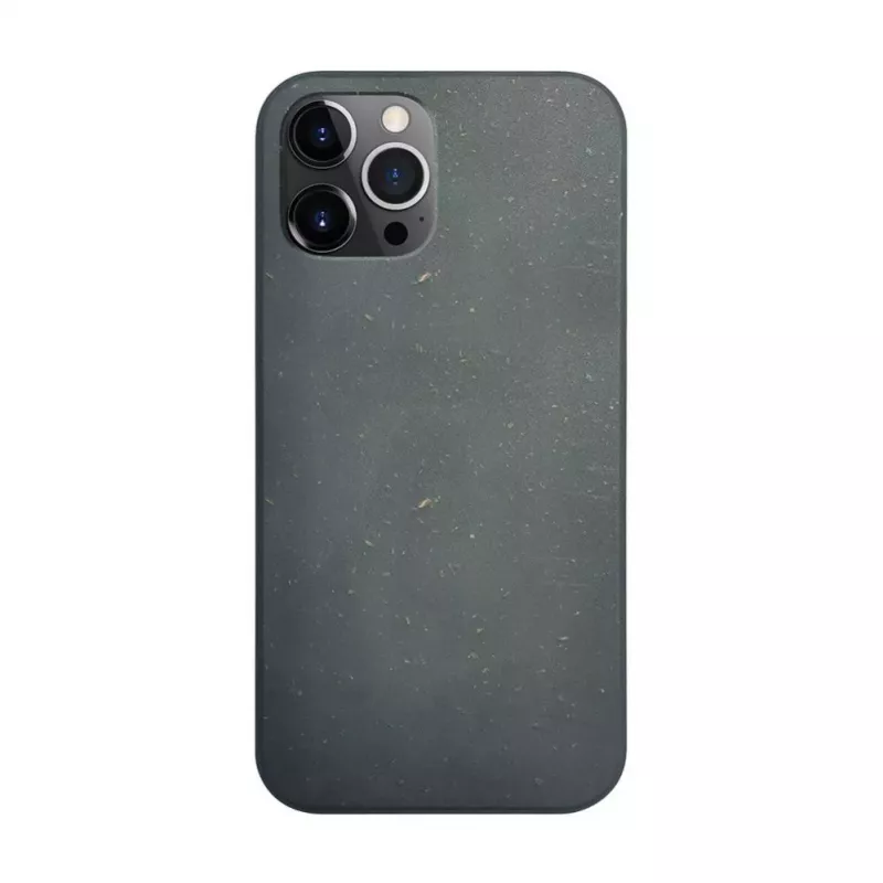 iLike Apple iPhone 12 Pro Max Silikon-Kunststoff-Hülle Eco Print Design Schwarz