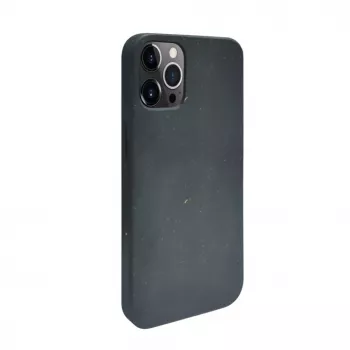 iLike Apple iPhone 12 Pro Max Silikon-Kunststoff-Hülle Eco Print Design Schwarz