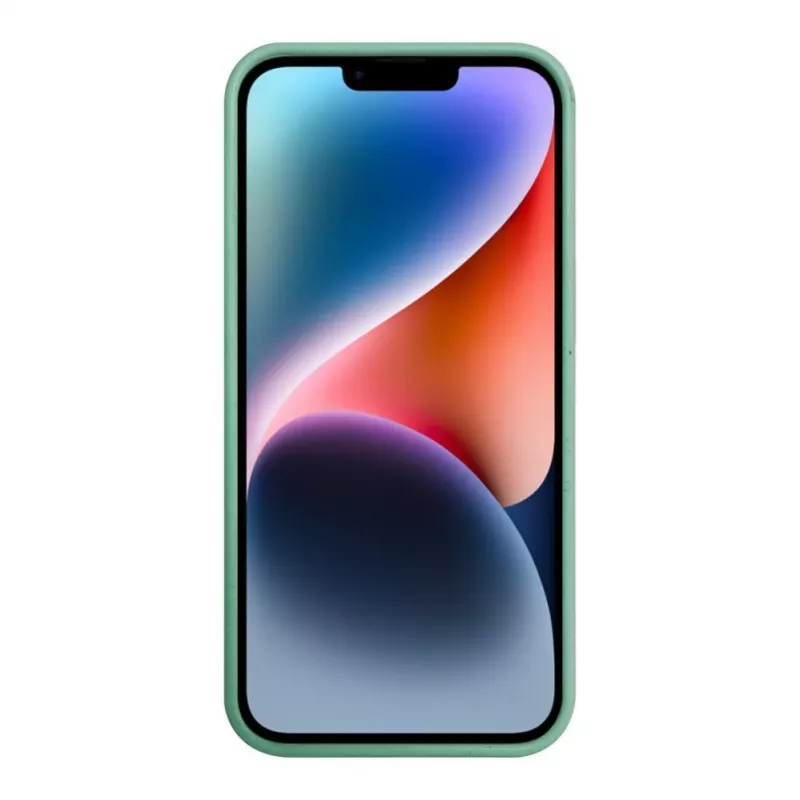 iLike Apple iPhone 14 Silikon-Kunststoff-Hülle Eco Print Design Blume Grün