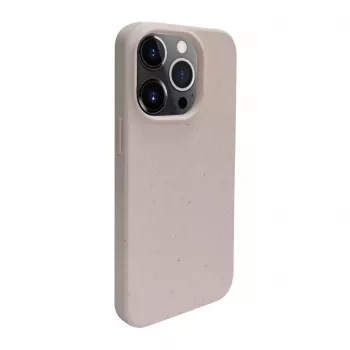 iLike Apple iPhone 14 Pro Max Silikon-Kunststoff-Hülle Eco Print Design Beige