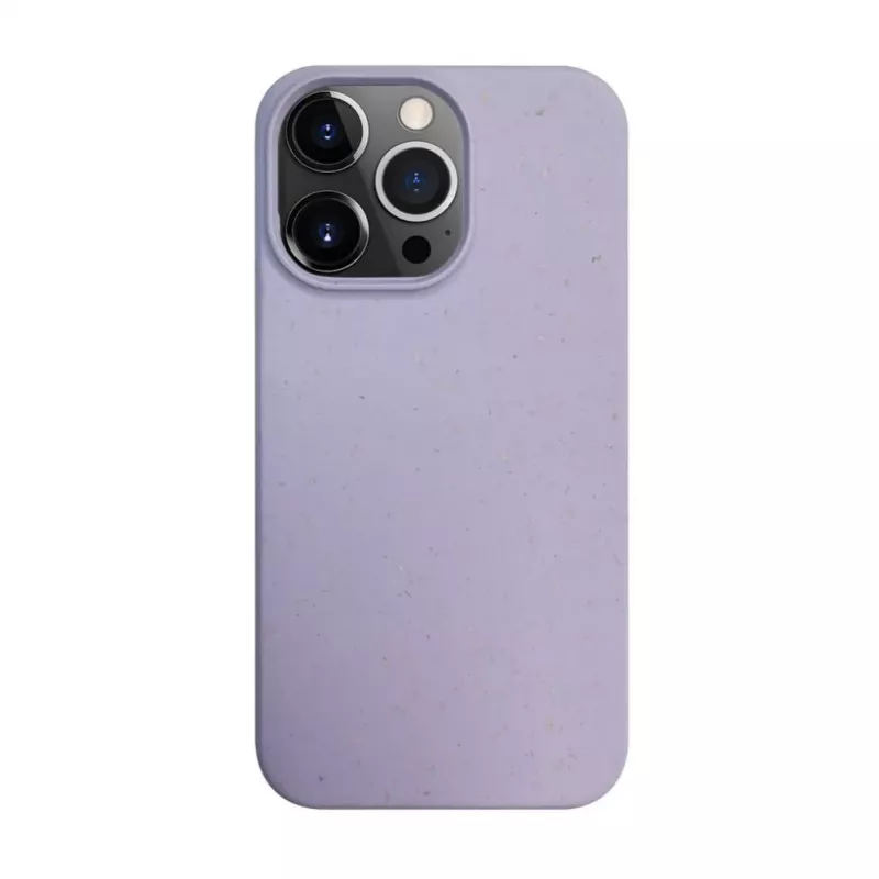 iLike Apple iPhone 14 Pro Silikon-Kunststoffhülle Eco Print Design Blume Lila