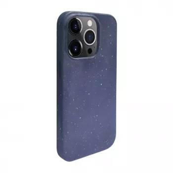 iLike Apple iPhone 14 Pro Silikon-Kunststoff-Hülle Eco Print Design Blau