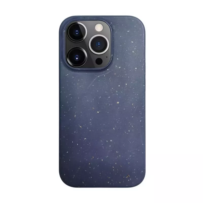 iLike Apple iPhone 14 Pro Max Silikon-Kunststoff-Hülle Eco Print Design Blau